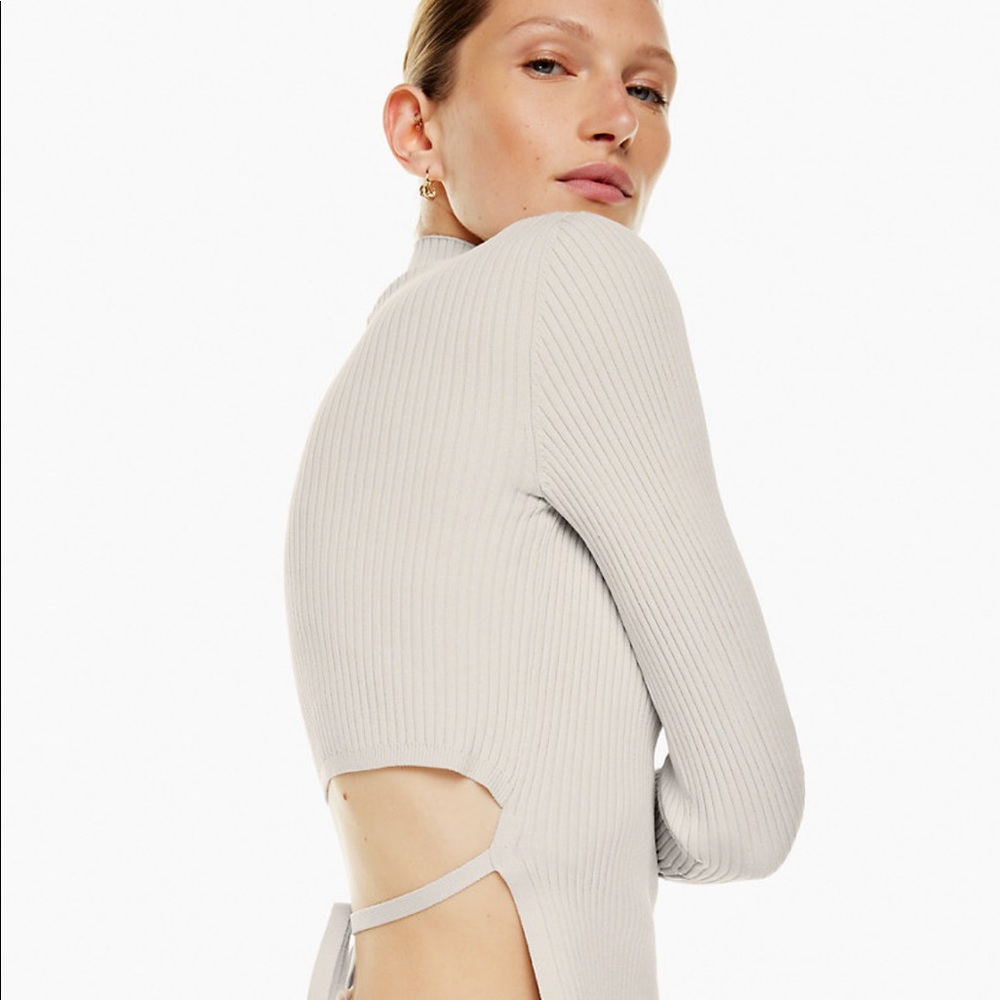 Aritzia Babaton Sculpt Knit Tie-Back Longsleeve